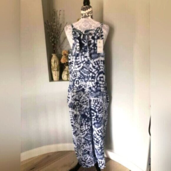 Logica Eco Linen Wide Leg Tie Dye Oversized Summer Jumpsuit Size S-M - Picture 8 of 10
